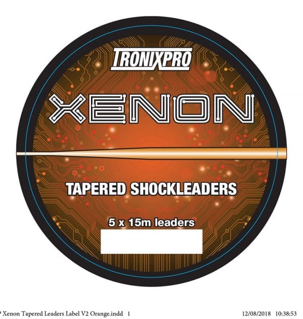 Xenon Tapered Leaders, Orange, 0.30-0.60mm, 12lb-50lb, 5x15m