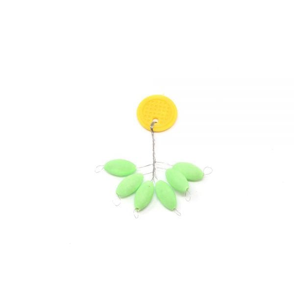 Floating Oval Bead, 15 x 7.3mm, Lumo Green