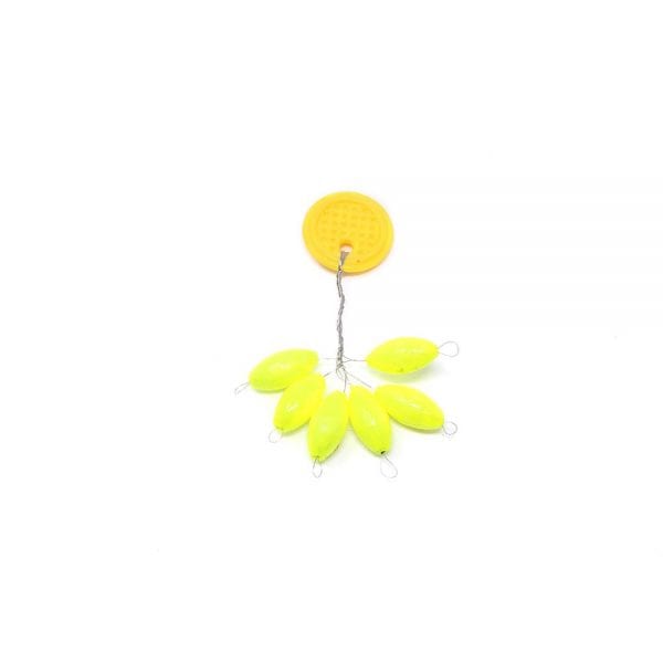 Floating Oval Bead, 19 x 7.3mm, Yellow